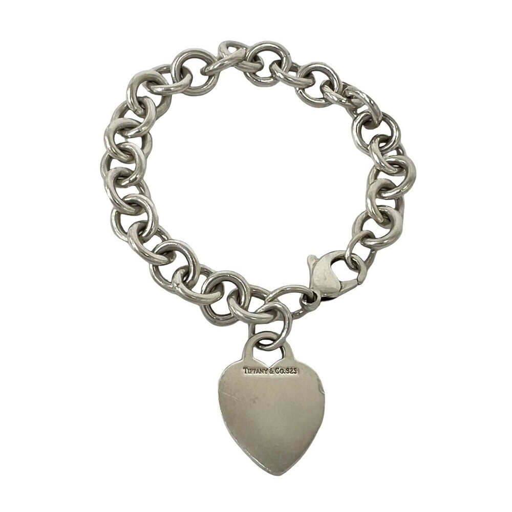 TIFFANY & CO. Vintage Silver Heart Charm Bracelet